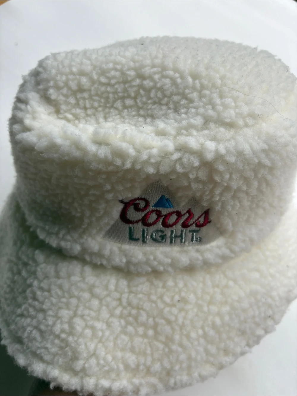 Coors Light Sherpa Bucket Hat in Off-White